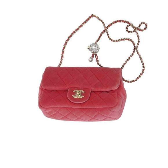 NWOT! Chanel pink velvet mini rectangle flap bag - Picture 1 of 8